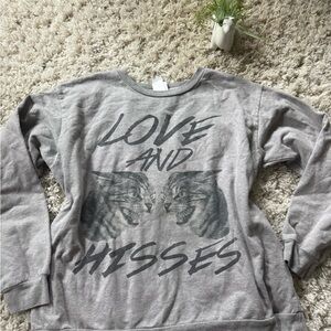 Freeze Gray Hoodie with Distressed Text and Crew Neck